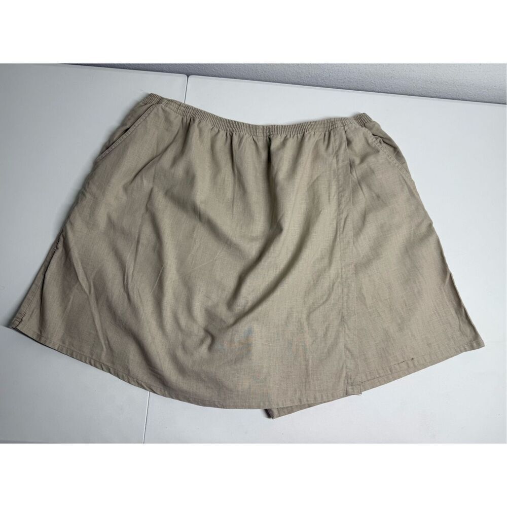 Vintage Bentley Plus Women’s Linen Blend Shorts/ Skorts Elastic Waist Sz 26 Note